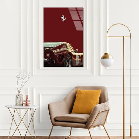 Ferrari 250 GTO Minimalist (Bordo) Cam Tablo 35x50 cm