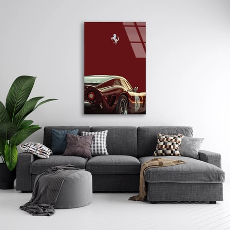 Ferrari 250 GTO Minimalist (Bordo) Cam Tablo 35x50 cm