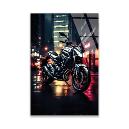 Naked Motosiklet Gece Neon Cam Tablo 35x50 cm