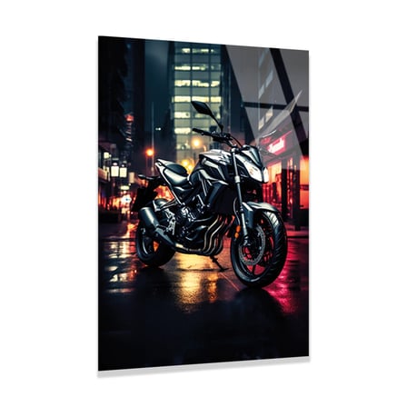 Naked Motosiklet Gece Neon Cam Tablo 35x50 cm