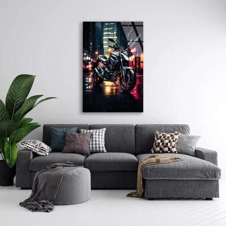 Naked Motosiklet Gece Neon Cam Tablo 35x50 cm