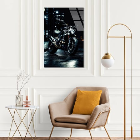 Streetfighter Motosiklet Gece Cam Tablo 35x50 cm