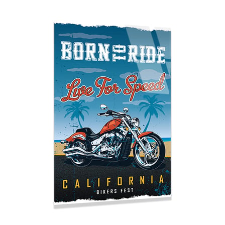 Born to Ride California Motor Posteri Cam Tablo 35x50 cm