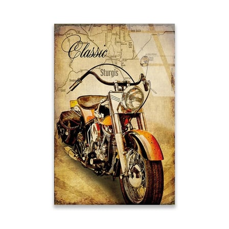 Klasik Chopper Sturgis Vintage Cam Tablo 35x50 cm