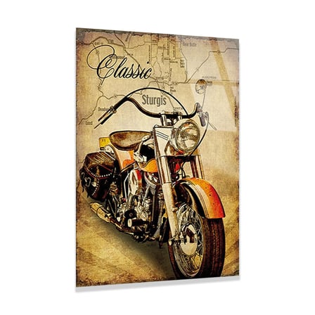 Klasik Chopper Sturgis Vintage Cam Tablo 35x50 cm