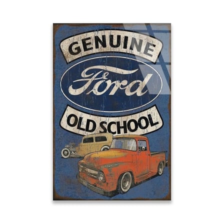Genuine Ford Old School Pickup Cam Tablo 35x50 cm