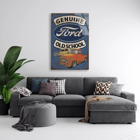 Genuine Ford Old School Pickup Cam Tablo 35x50 cm