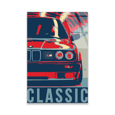 BMW M Klasik Pop Art Cam Tablo 80x125 cm