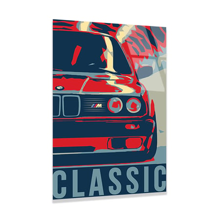 BMW M Klasik Pop Art Cam Tablo 80x125 cm