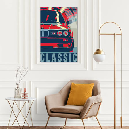 BMW M Klasik Pop Art Cam Tablo 80x125 cm