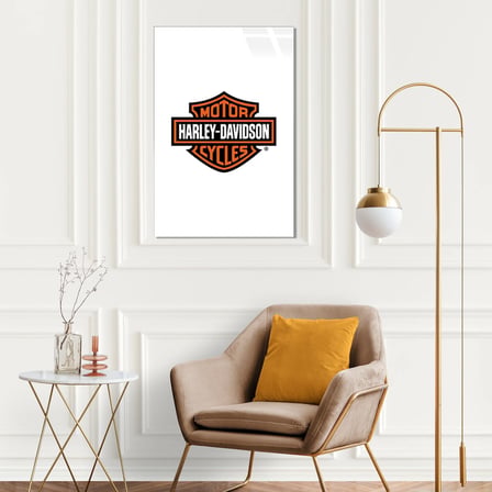 Harley Davidson Logo Cam Tablo 80x125 cm