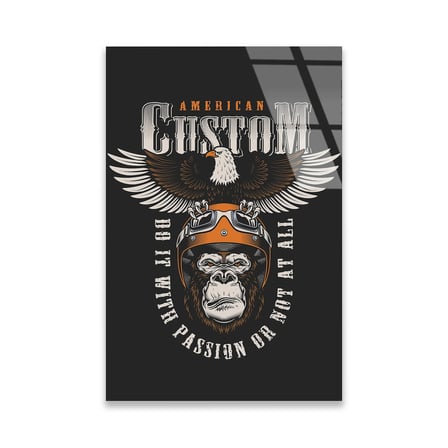American Custom Goril Motor Posteri Cam Tablo 35x50 cm