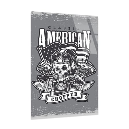 Classic American Chopper Kurukafa Cam Tablo 35x50 cm