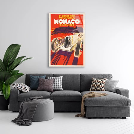 Monaco Grand Prix 1930 Vintage Poster Cam Tablo 35x50 cm