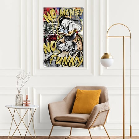 Zengin Ördek No Money No Funny Grafiti Cam Tablo 35x50 cm