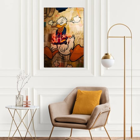 Öfkeli Ördek Sokak Sanatı Grafiti Cam Tablo 35x50 cm