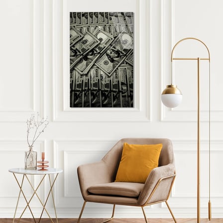 100 Dolar Banknotları Siyah Beyaz Cam Tablo 35x50 cm
