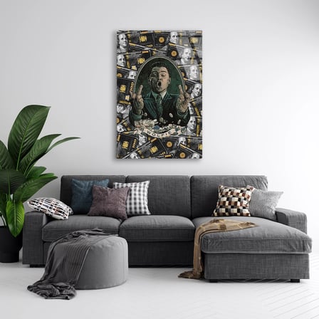 Wolf of Wall Street Para Pop Art Cam Tablo 35x50 cm