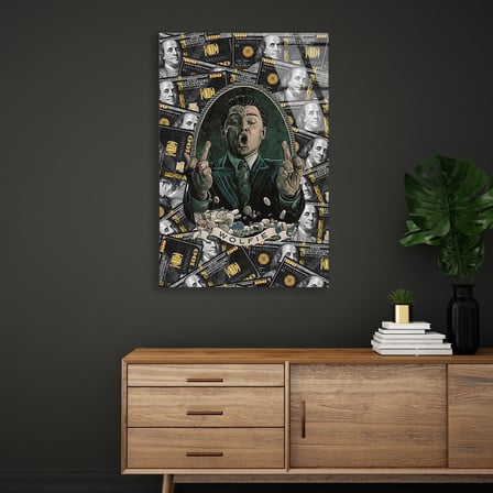 Wolf of Wall Street Para Pop Art Cam Tablo 35x50 cm