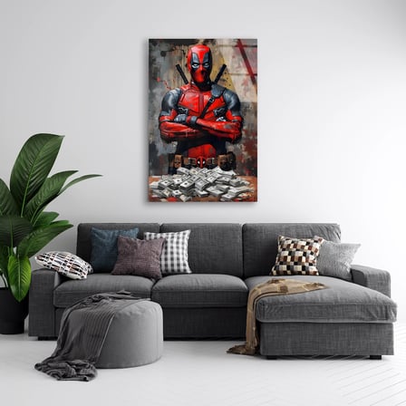 Deadpool Para Destesi Pop Art Cam Tablo 35x50 cm