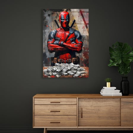 Deadpool Para Destesi Pop Art Cam Tablo 35x50 cm