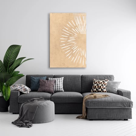 Güneş Işınları Minimalist Soyut Cam Tablo 35x50 cm