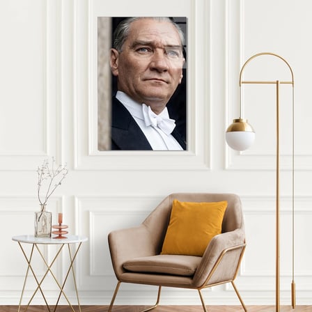Atatürk Frak Portre Renklendirilmiş Cam Tablo 35x50 cm