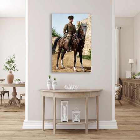 Atatürk At Üstünde Cam Tablo 35x50 cm
