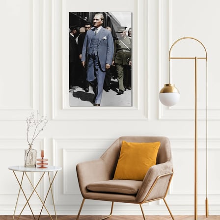 Atatürk Mavi Takım Elbise Cam Tablo 35x50 cm