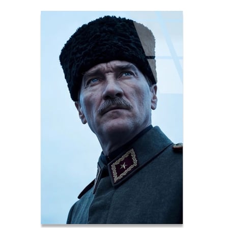Atatürk Başkomutan Portre Cam Tablo 35x50 cm