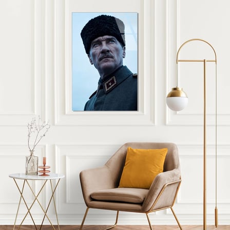 Atatürk Başkomutan Portre Cam Tablo 35x50 cm