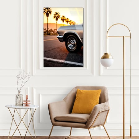 Klasik Araba Jantı Cam Tablo 35x50 cm