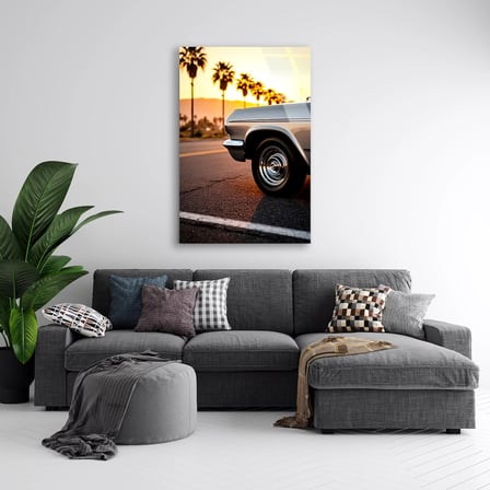 Klasik Araba Jantı Cam Tablo 35x50 cm