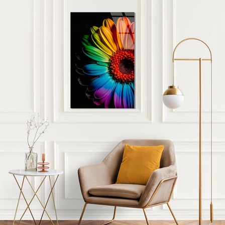 Rengarenk Çiçekler Cam Tablo – Botanik Temalı Duvar Dekoru 35x50 cm