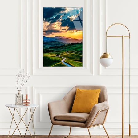 Dağ Manzarası Cam Tablo 35x50 cm