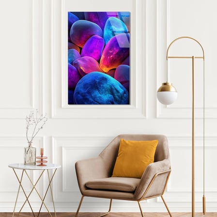 Doğal Taşlar Cam Tablo – Minimalist Doğa Duvar Dekoru 35x50 cm