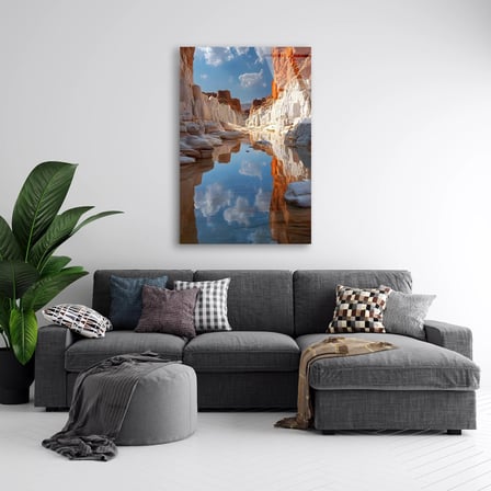 Göl ve Çöl Manzarası Cam Tablo 35x50 cm