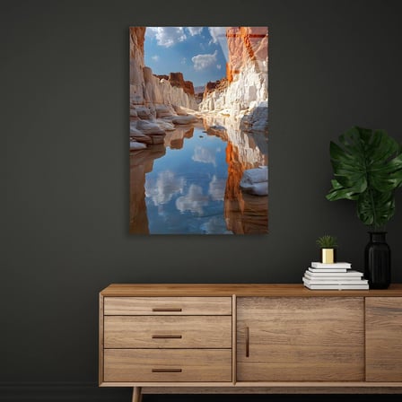 Göl ve Çöl Manzarası Cam Tablo 35x50 cm