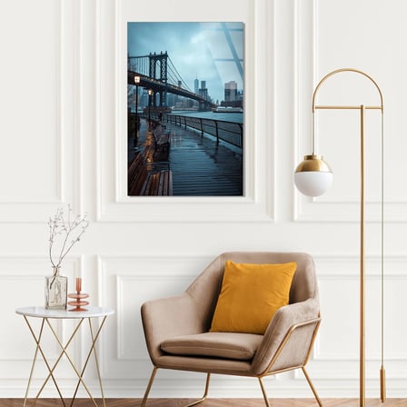 Köprü Manzarası Cam Tablo – Şehir ve Doğa Temalı Duvar Dekoru 35x50 cm