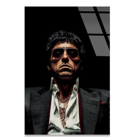 Scarface Portre Cam Tablo – Efsane Film Temalı Duvar Dekoru 60x90 cm