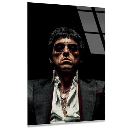Scarface Portre Cam Tablo – Efsane Film Temalı Duvar Dekoru 60x90 cm