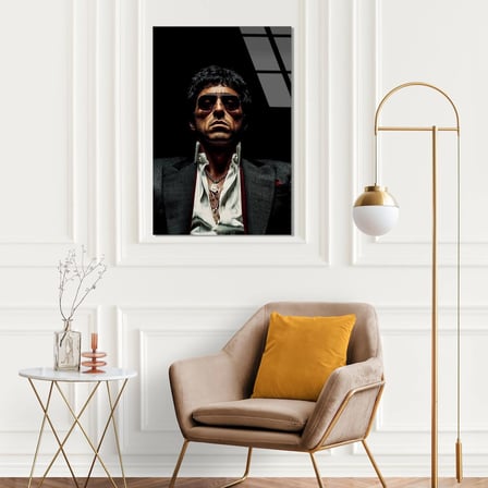Scarface Portre Cam Tablo – Efsane Film Temalı Duvar Dekoru 60x90 cm