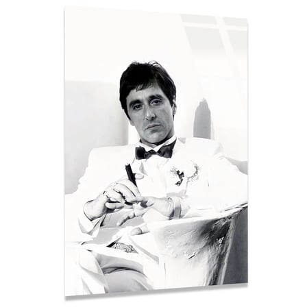 Scarface Sanatsal Cam Tablo – Efsane Film Temalı Duvar Dekoru 35x50 cm