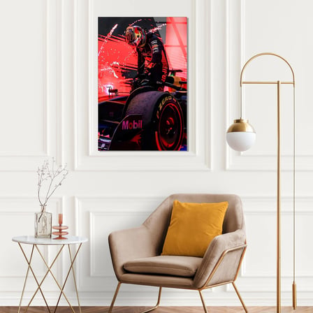 Kırmızı F1 Yarış Arabası Cam Tablo – Formula 1 Duvar Dekoru 35x50 cm