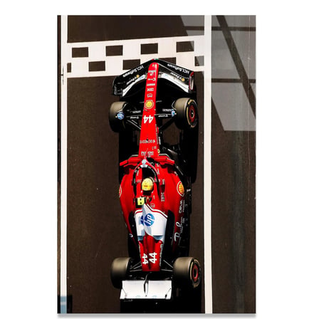 Kırmızı Formula 1 Arabası Cam Tablo – Motorsport Duvar Dekoru 35x50 cm