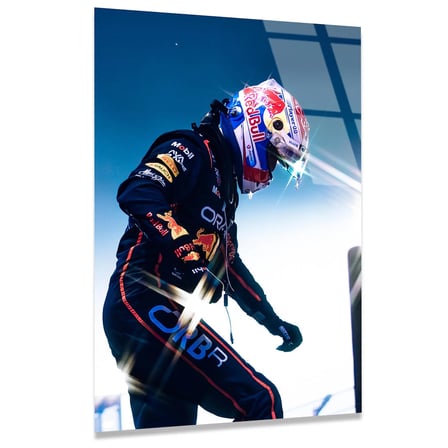 Işıltılı F1 Yarış Arabası Cam Tablo – Formula 1 Duvar Dekoru 35x50 cm