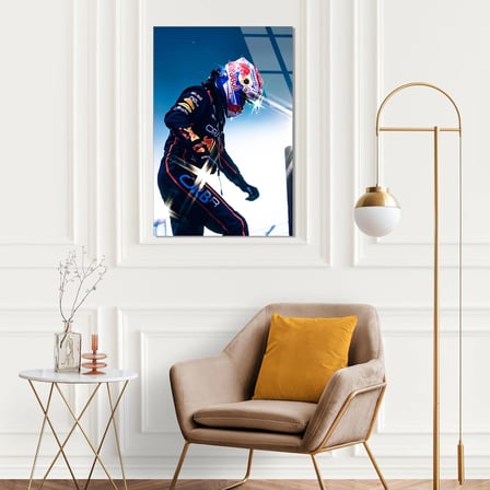 Işıltılı F1 Yarış Arabası Cam Tablo – Formula 1 Duvar Dekoru 35x50 cm