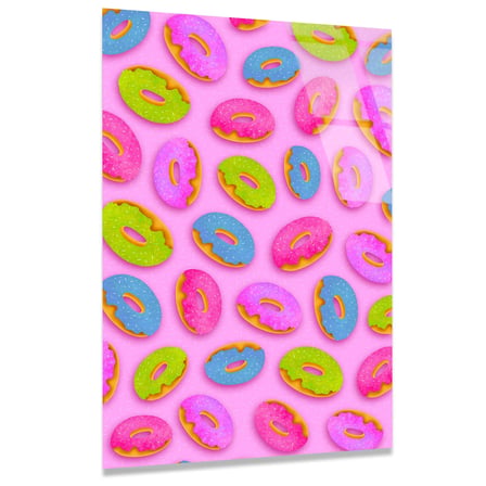 Pop Art Donut Cam Tablo – Renkli Mutfak Duvar Dekoru 35x50 cm