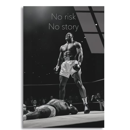 Muhammed Ali Motivasyon Cam Tablo 35x50 cm
