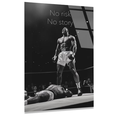Muhammed Ali Motivasyon Cam Tablo 35x50 cm